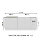 Kit 2 Muebles de Cocina Bajo Agata 2.00 Metros