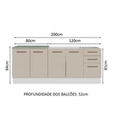 Kit 2 Muebles de Cocina Bajo Agata 2.00 Metros