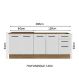 Kit 2 Muebles de Cocina Bajo Agata 2.00 Metros