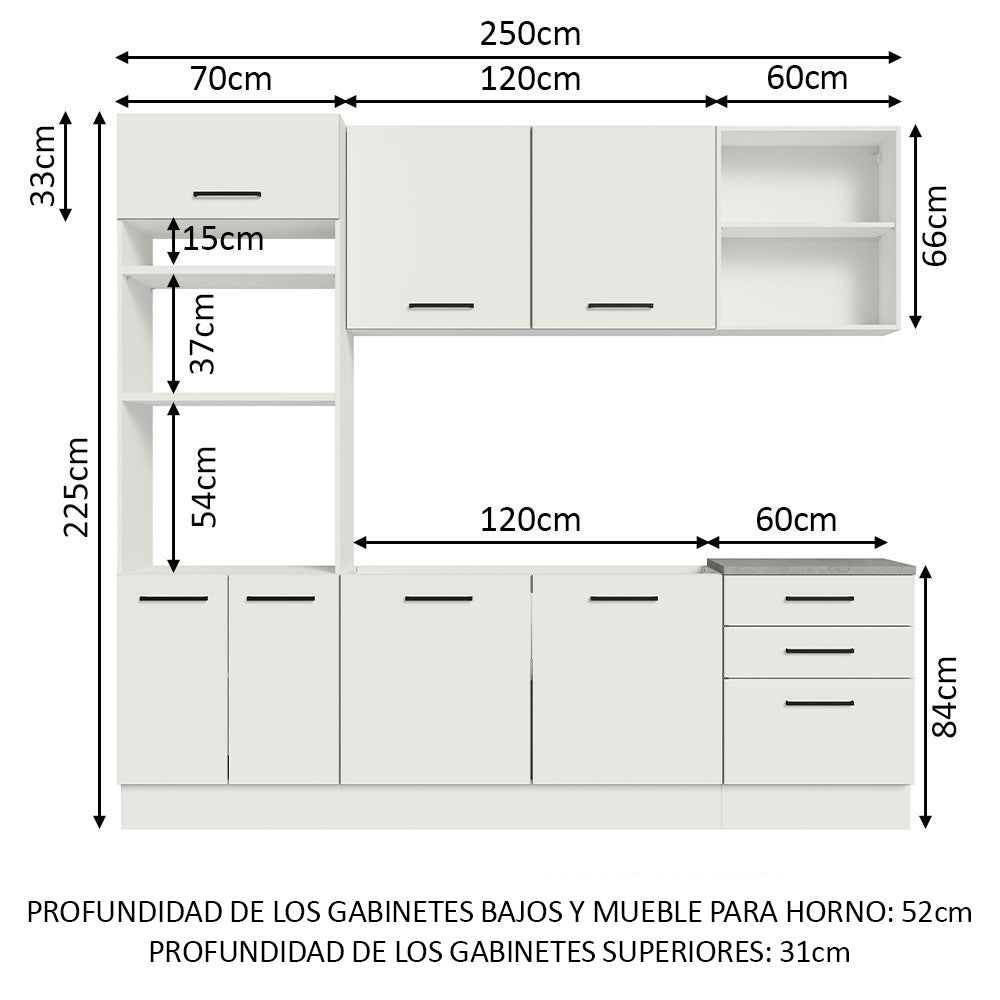 Cocina Integral Agata 2.50 m Blanco 01