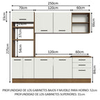 Cocina Integral Agata 2.50 m Marrón/Blanco 01
