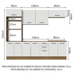 Cocina Integral Agata 2.70 Metros Marrón/Blanco 01