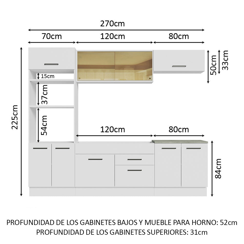 Cocina Integral Agata 2.70 Metros Blanco 03