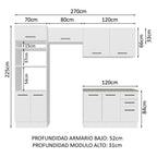 Cocina Integral Agata 2.70 m con Encimera Blanco 07