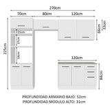 Cocina Integral Agata 2.70 m con Encimera 07