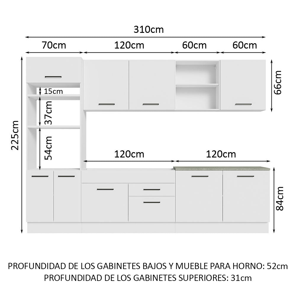 Cocina Integral Agata 3.10 Metros Blanco 02