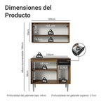 Cocina Integral Compacta Emilly 1.05 m Marrón/Negro 03