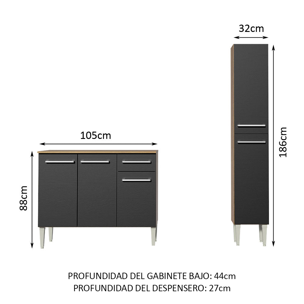 Cocina Integral Emilly Silver 1.40 Metros 01