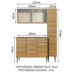 Cocina Integral Emilly Force 1.40 Metros Marrón 02