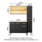 Cocina Integral Emilly Gold 1.40 Metros Marrón/Negro 03