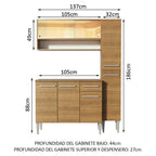 Cocina Integral Emilly Art 1.40 Metros Marrón 04