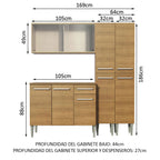 Cocina Integral Emilly Fly 1.70 Metros Marrón 05