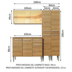 Cocina Integral Emilly Voice 1.70 Metros Marrón 06