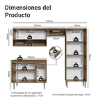 Cocina Integral Emilly Pop 2.30 Metros Marrón/Blanco