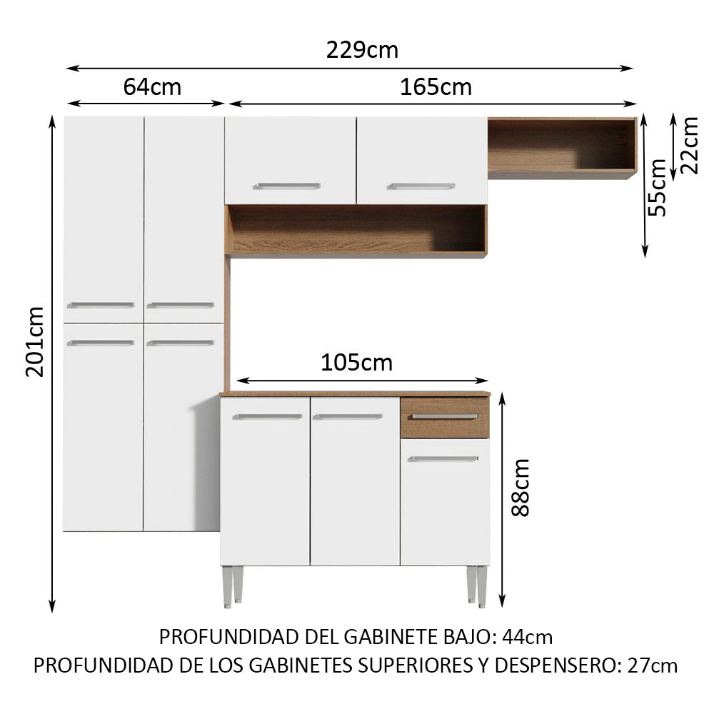 Cocina Integral Emilly Fit 2.30 Metros