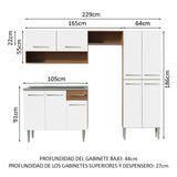 Cocina Integral Emilly 2.30 m con Mesón de Acero 10