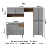 Cocina Integral Emilly 2.30 m con Mesón de Acero 10