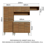 Cocina Integral Emilly 2.30 m con Mesón de Acero 12