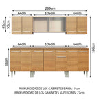 Cocina Integral Emilly Wind 2.30 Metros Marrón