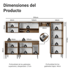 Cocina Integral Emilly 2.90 Metros Marrón/Negro 01