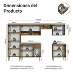 Cocina Integral Emilly 2.90 m con Mesón de Acero Marrón 08