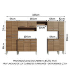 Cocina Integral Emilly Joy 3.25 Metros Marrón