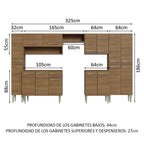 Cocina Integral Emilly 325 cm 02 Marrón Madesa