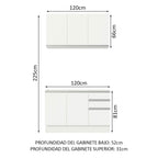 Cocina Integral Glamy 1.20 Metros Blanco 01
