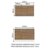 Cocina Integral Glamy 1.20 Metros 01