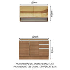 Cocina Integral Glamy 1.20 Metros Marrón 02