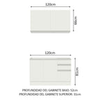 Cocina Integral Glamy 120 cm 03 Blanco Madesa