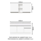 Cocina Integral Glamy 1.50 m con Encimera Blanco 01