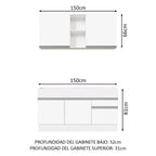 Cocina Integral Glamy 1.50 Metros Blanco 02