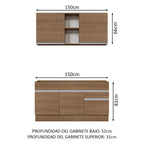 Cocina Integral Glamy 1.50 Metros Marrón 02