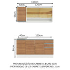 Cocina Integral Glamy 1.60 Metros Blanco/Marrón 02