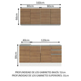 Cocina Integral Glamy 1.60 m con Mesón de Acero 01