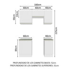 Cocina Integral Glamy 1.60 Metros Blanco 07