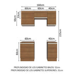 Cocina Integral Glamy 1.60 Metros Marrón 07