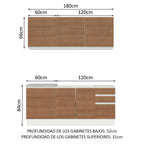 Cocina Integral Glamy 1.80 Metros Blanco/Marrón 05