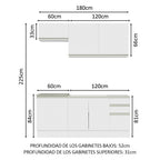 Cocina Integral Glamy 1.80 Metros Blanco 07