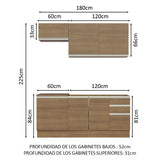 Cocina Integral Glamy 1.80 m con Mesón de Acero 13