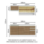 Cocina Integral Glamy 1.80 Metros Blanco/Marrón 08