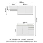 Cocina Integral Glamy 1.80 Metros Blanco 09