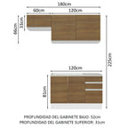 Cocina Integral Glamy 1.80 Metros Blanco/Marrón 09