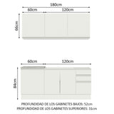 Cocina Integral Glamy 1.80 m con Mesón de Acero 05