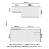 Cocina Integral Glamy 1.80 m con Mesón de Acero 07
