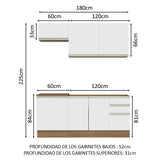 Cocina Integral Glamy 1.80 Metros con Mesón de Acero 13