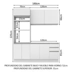 Cocina Integral 190 cm Laura Blanco Madesa