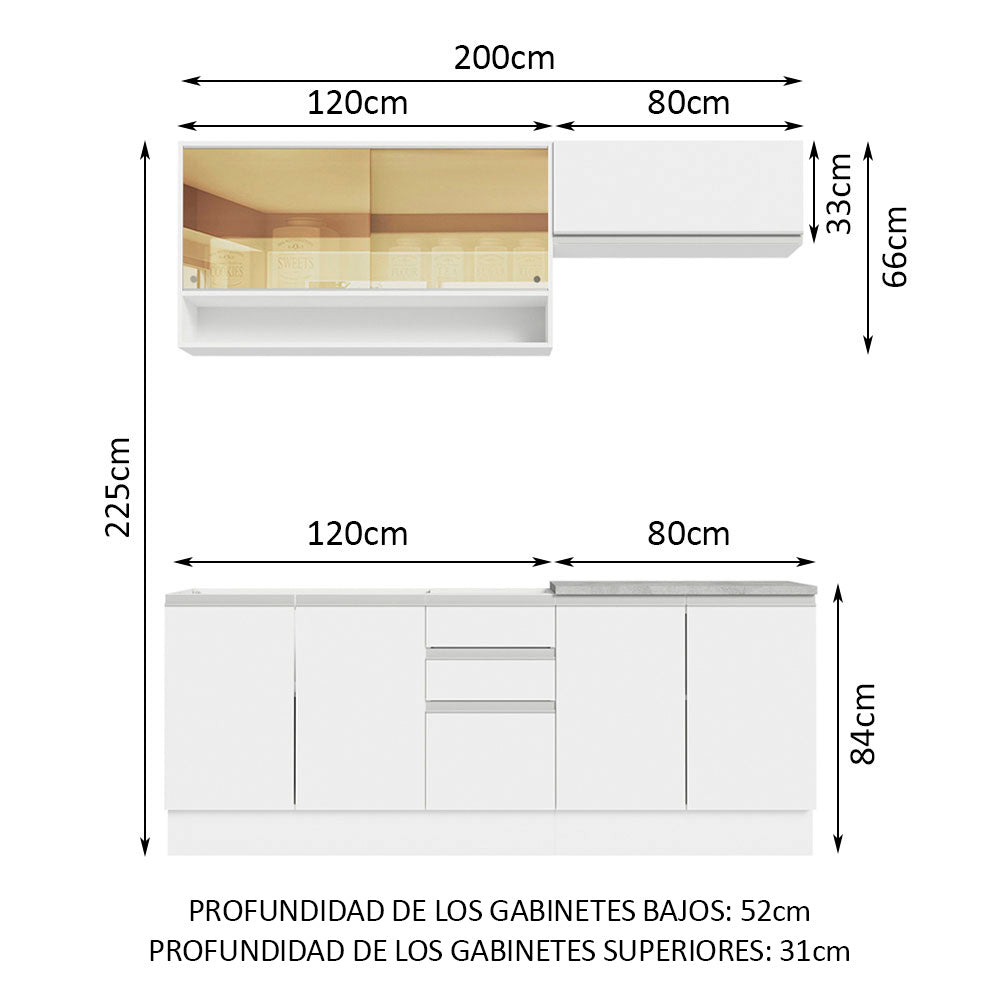 Cocina Integral Glamy 2.00 Metros 03