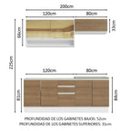 Cocina Integral Glamy 2.00 m con Mesón de Acero 03